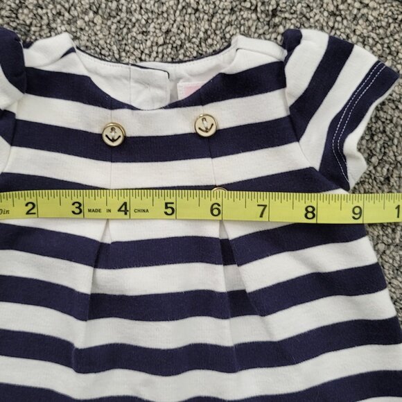 Janie and Jack 3-6 Months Baby Girl Blue Striped Sailor Dress - Picture 4 of 6